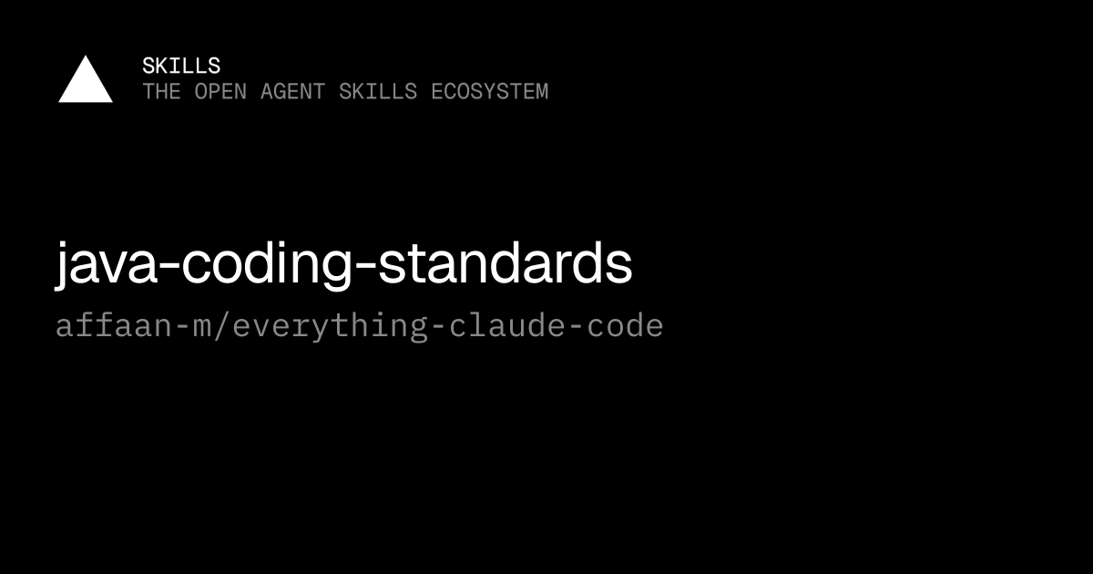 java-coding-standards — affaan-m/everything-claude-code