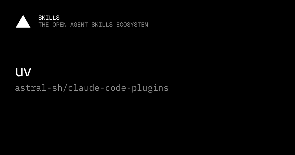 uv — astral-sh/claude-code-plugins