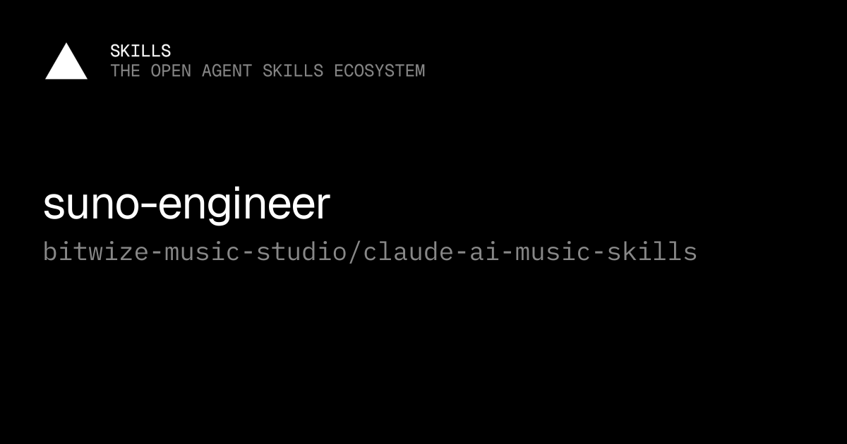 suno-engineer — bitwize-music-studio/claude-ai-music-skills
