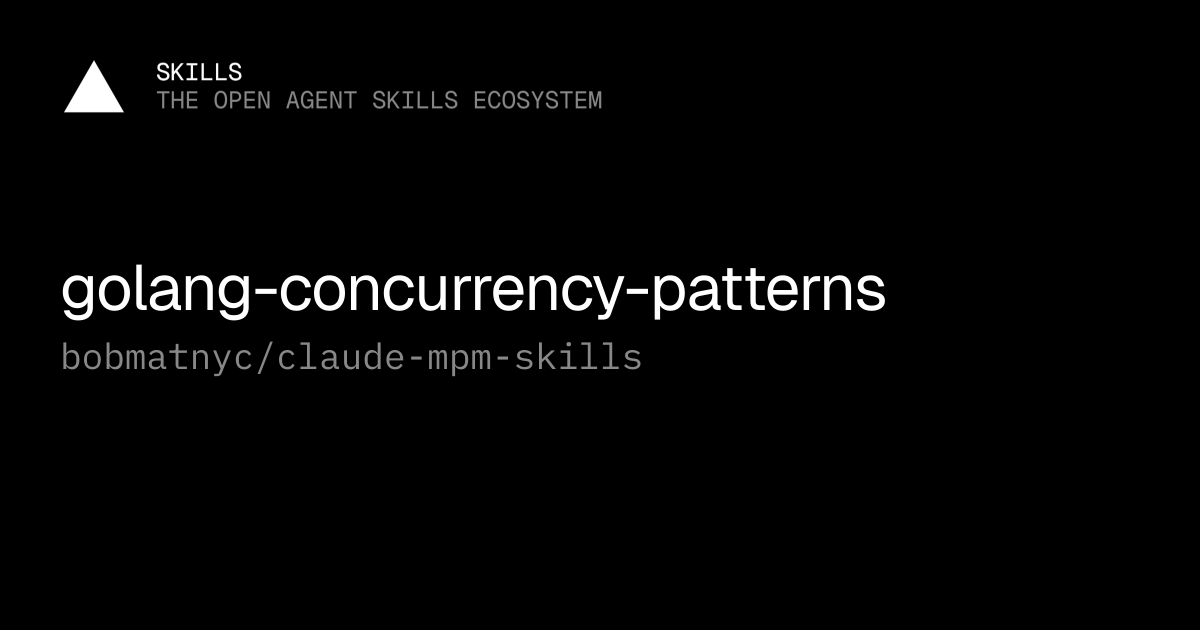golang-concurrency-patterns — bobmatnyc/claude-mpm-skills