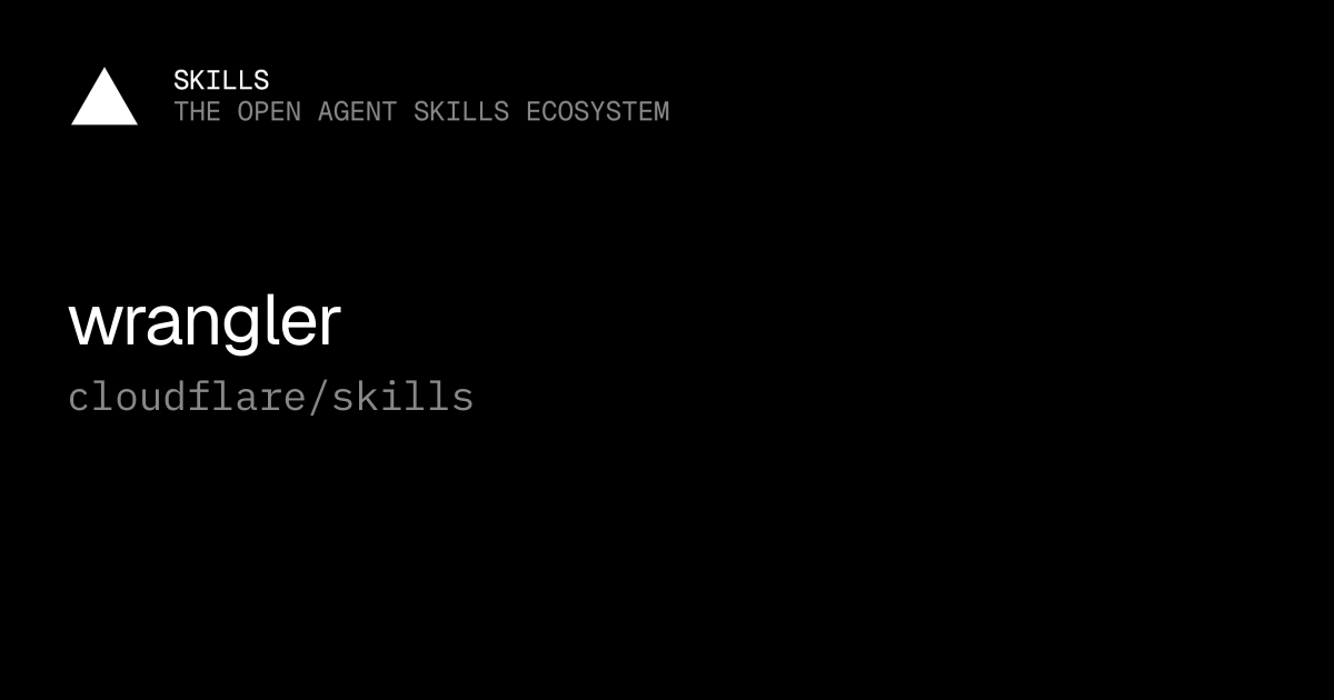 wrangler — cloudflare/skills