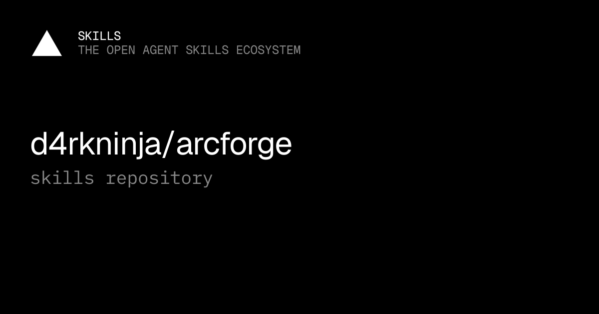 I built ArcForge: portable architecture skills for Claude Code and Codex logo