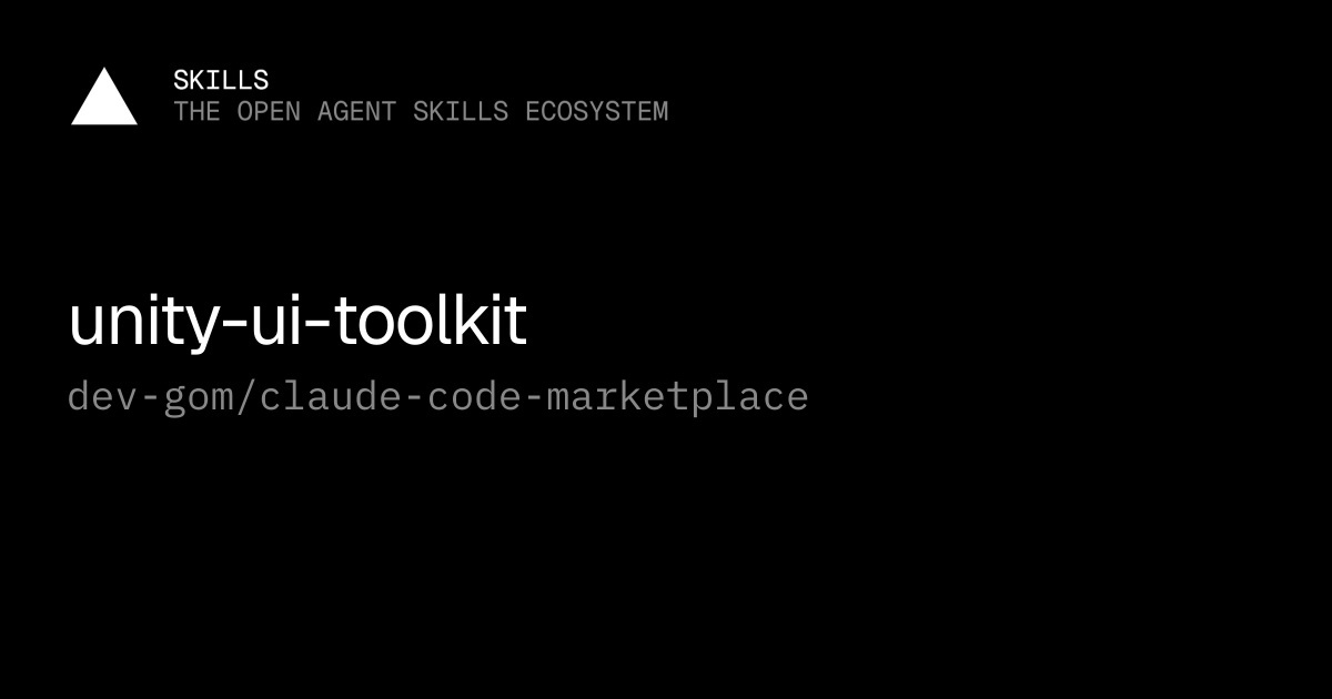 Unity UI Toolkit — dev-gom/claude-code-marketplace