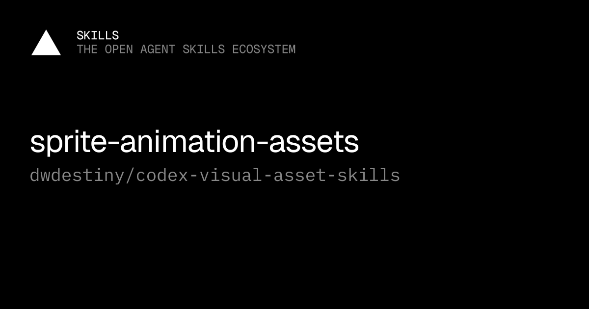 sprite-animation-assets — dwdestiny/codex-visual-asset-skills