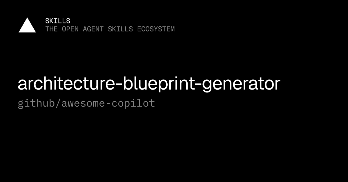 architecture-blueprint-generator — github/awesome-copilot