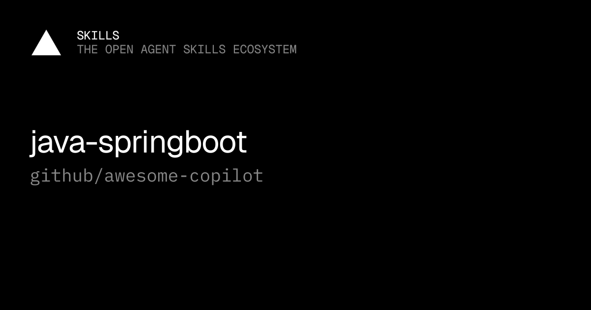 java-springboot — github/awesome-copilot