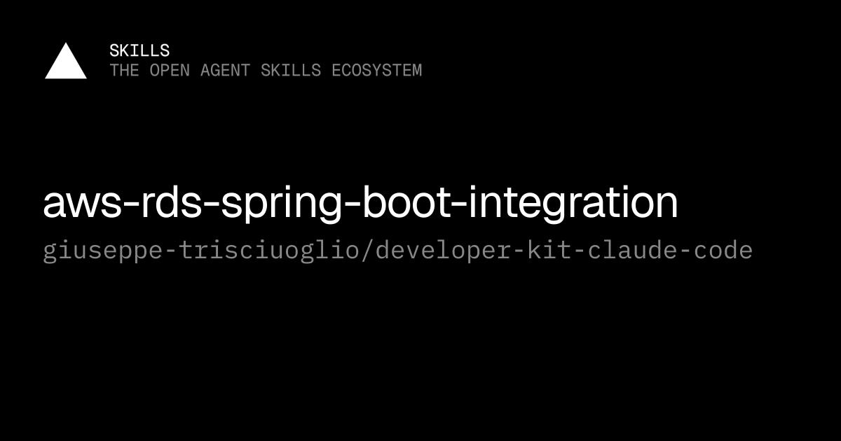 aws-rds-spring-boot-integration — giuseppe-trisciuoglio/developer-kit ...