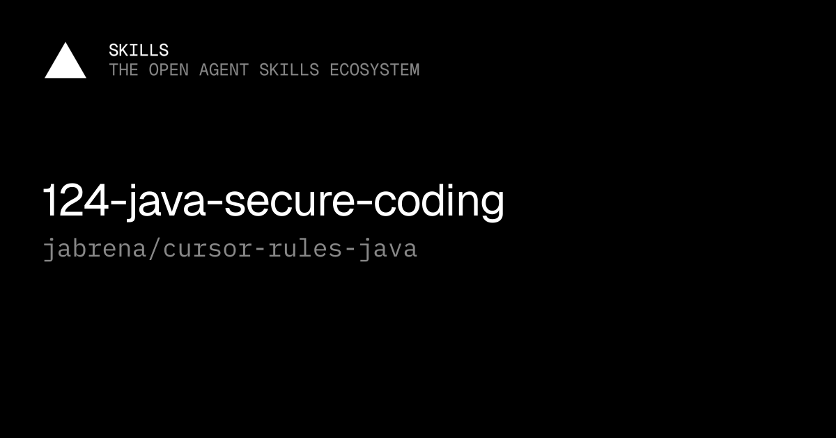 124-java-secure-coding — jabrena/cursor-rules-java