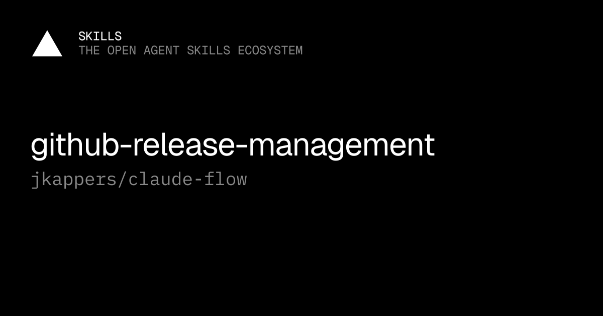 github-release-management — jkappers/claude-flow