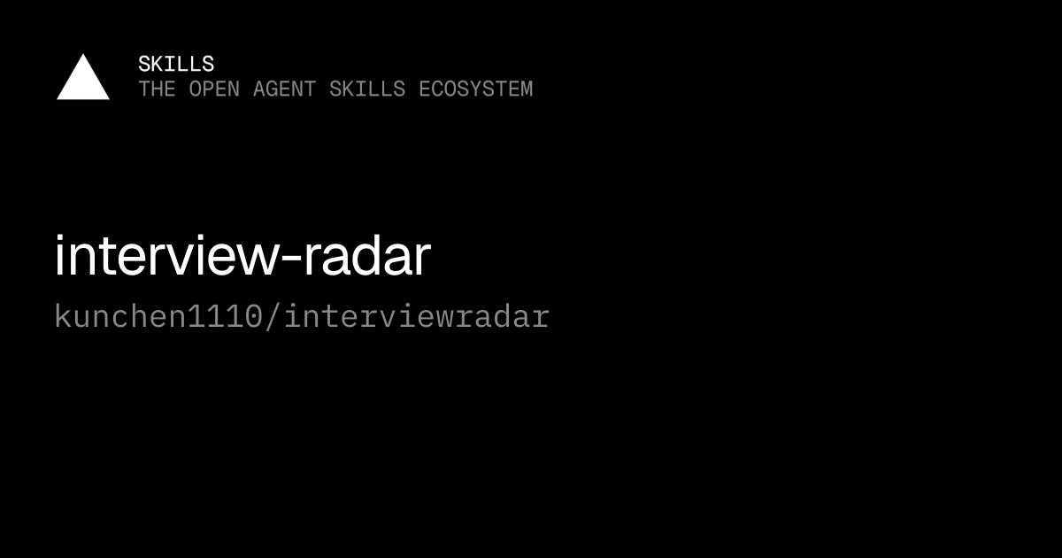 interview-radar — kunchen1110/interviewradar
