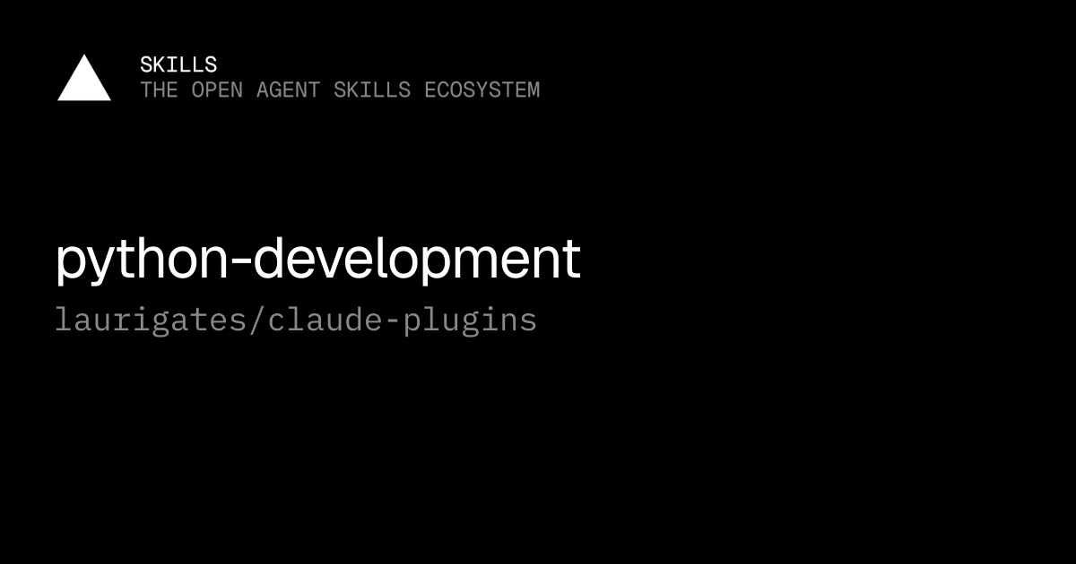 python-development — laurigates/claude-plugins
