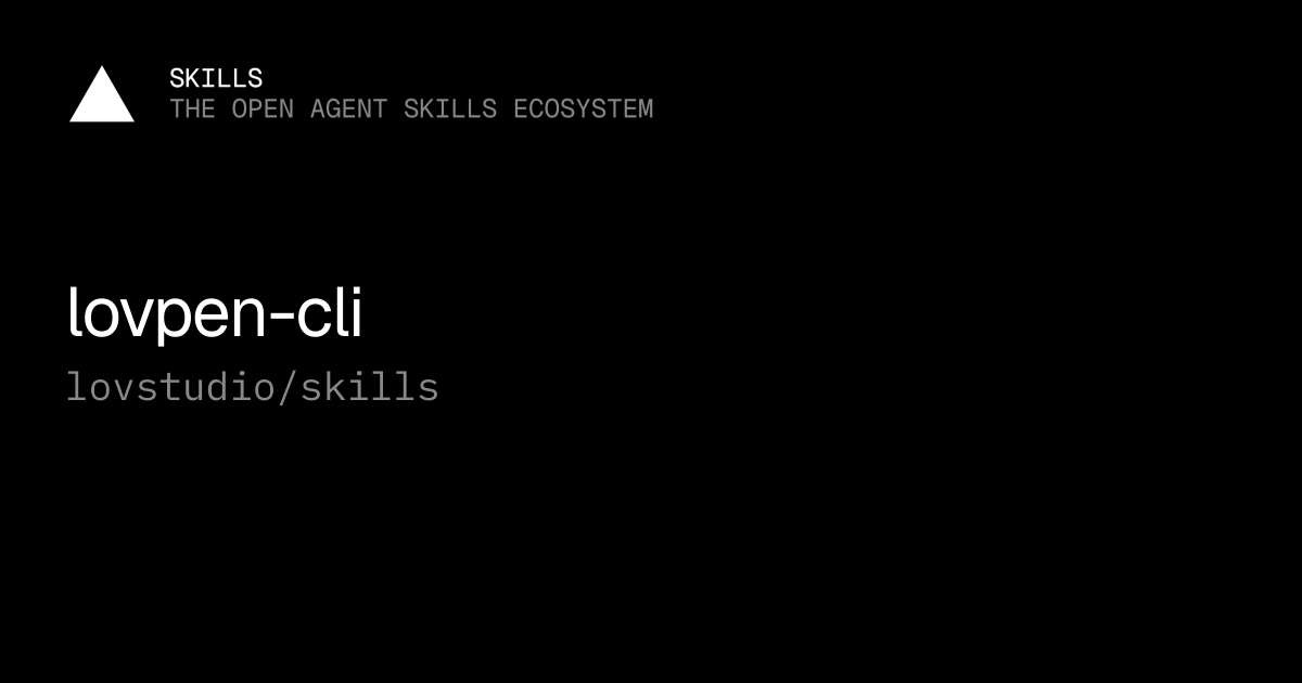 lovpen-cli — lovstudio/skills
