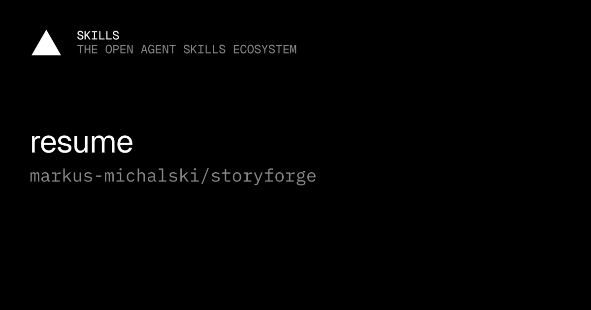 resume — markus-michalski/storyforge