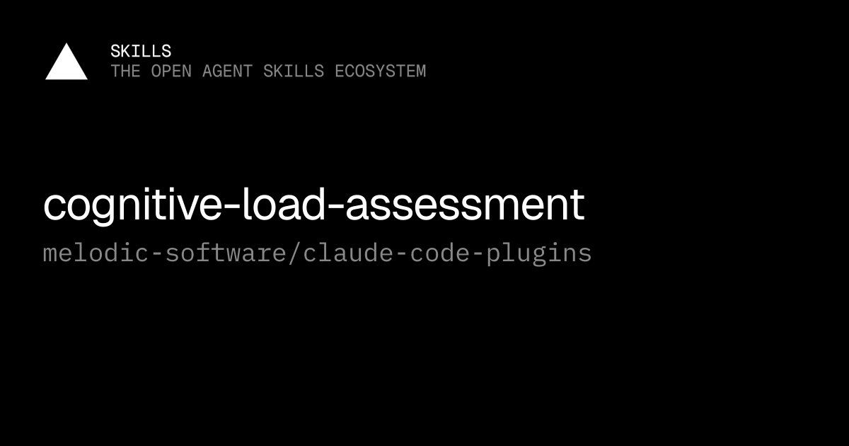 cognitive-load-assessment — melodic-software/claude-code-plugins