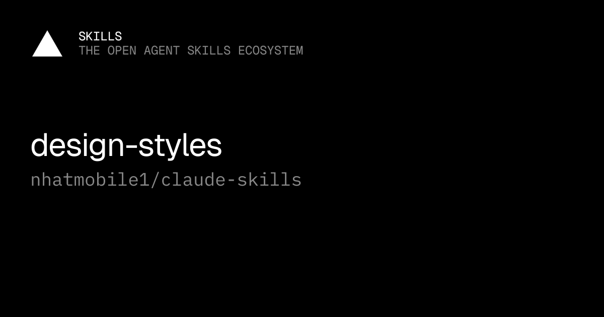 design-styles — nhatmobile1/claude-skills