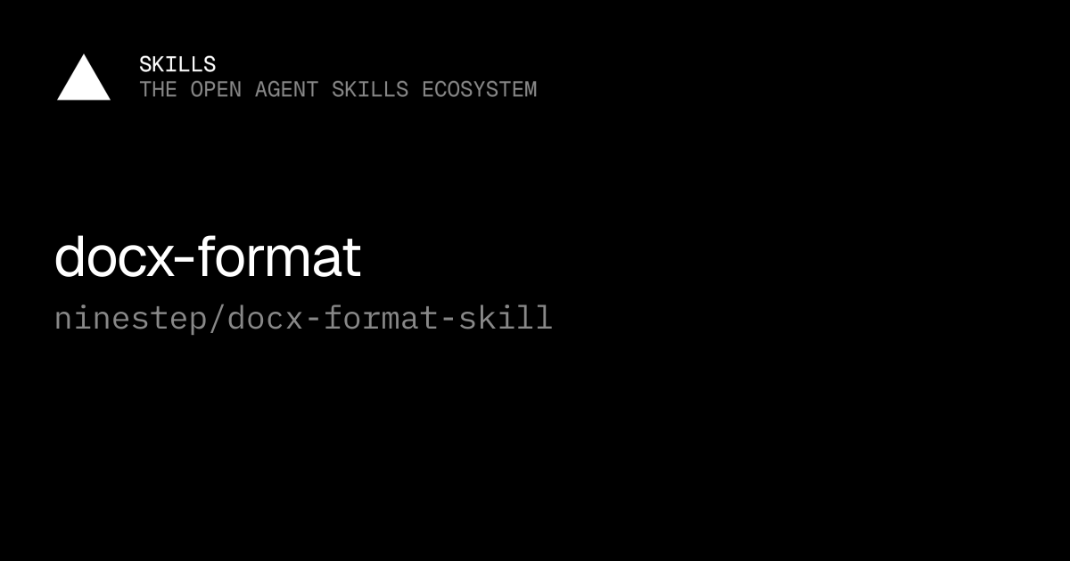 docx-format — ninestep/docx-format-skill