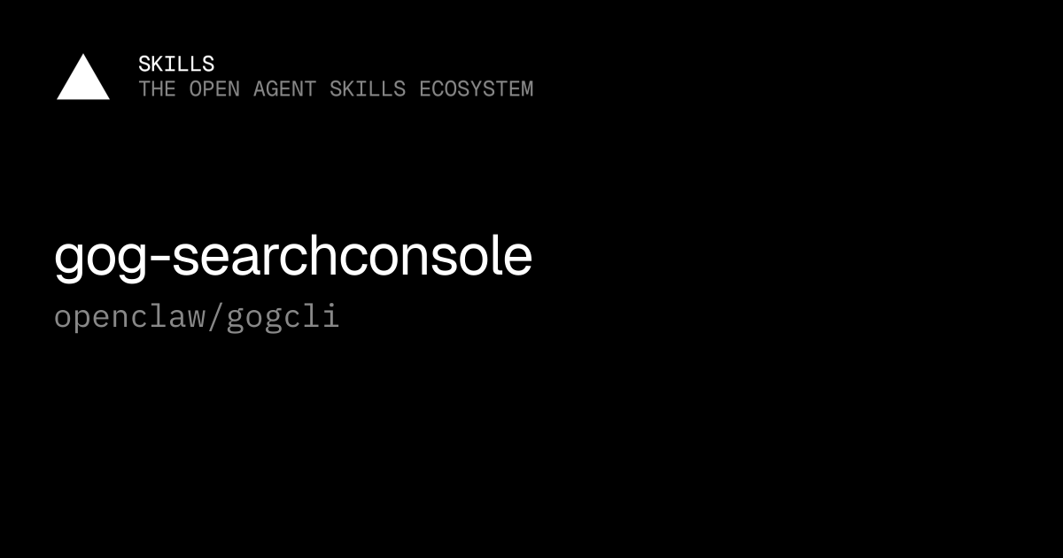 gog-searchconsole — openclaw/gogcli