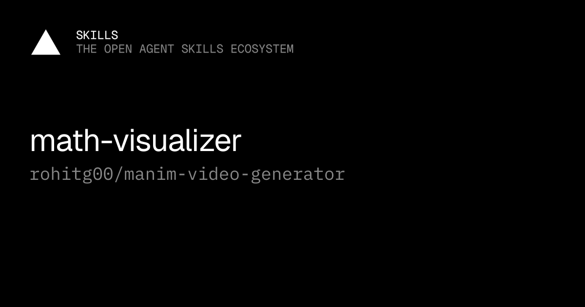 math-visualizer — rohitg00/manim-video-generator