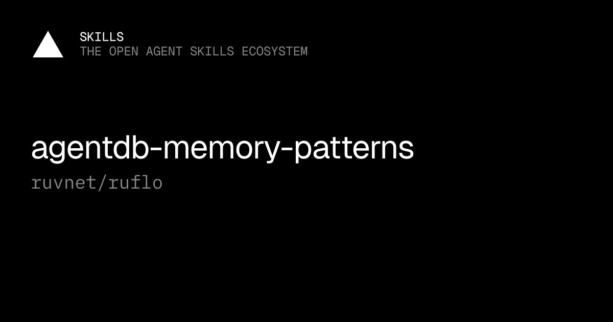 AgentDB Memory Patterns — ruvnet/ruflo
