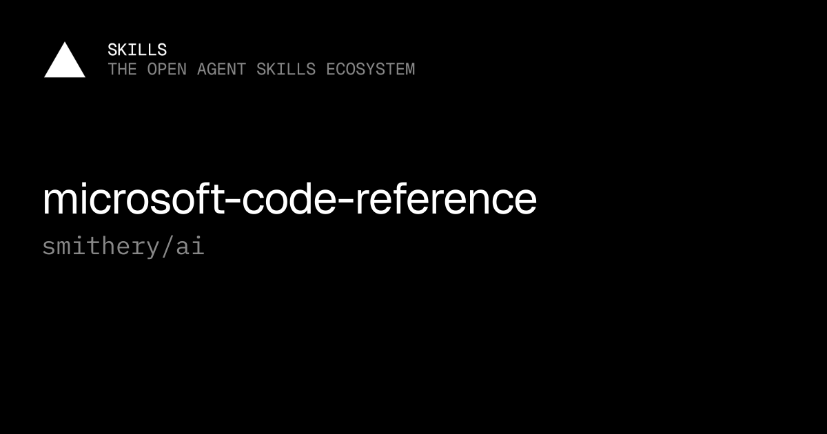 microsoft-code-reference — smithery/ai
