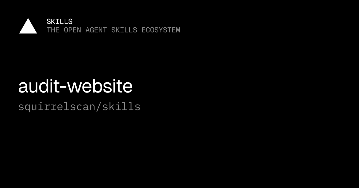 audit-website — squirrelscan/skills