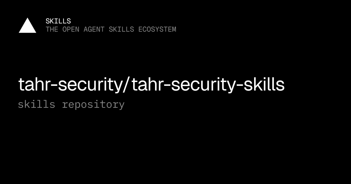 Tahr Security Skills