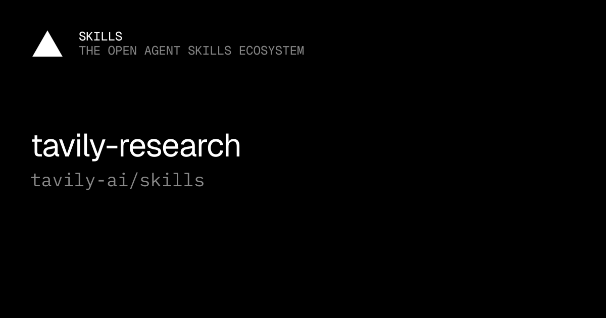 tavily-research — tavily-ai/skills