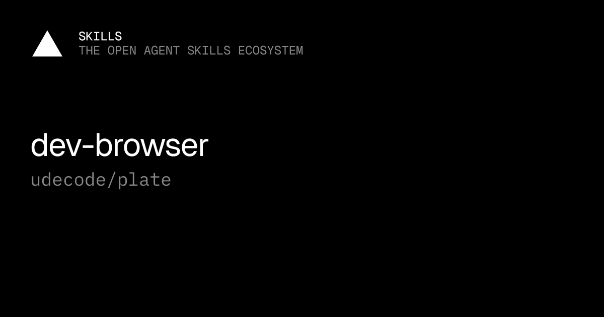 dev-browser — udecode/plate
