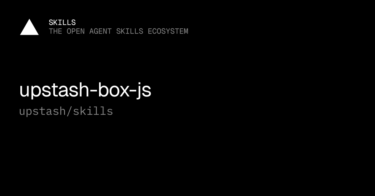 upstash-box-js — upstash/skills