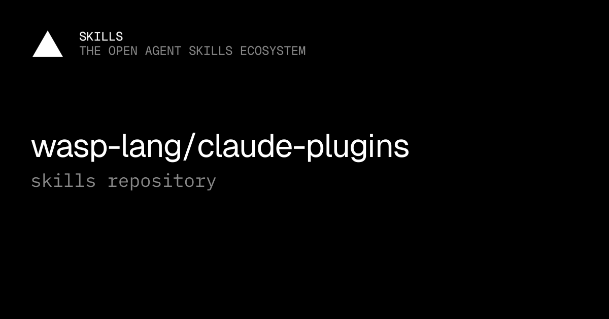 wasp-lang/claude-plugins — Agent skills
