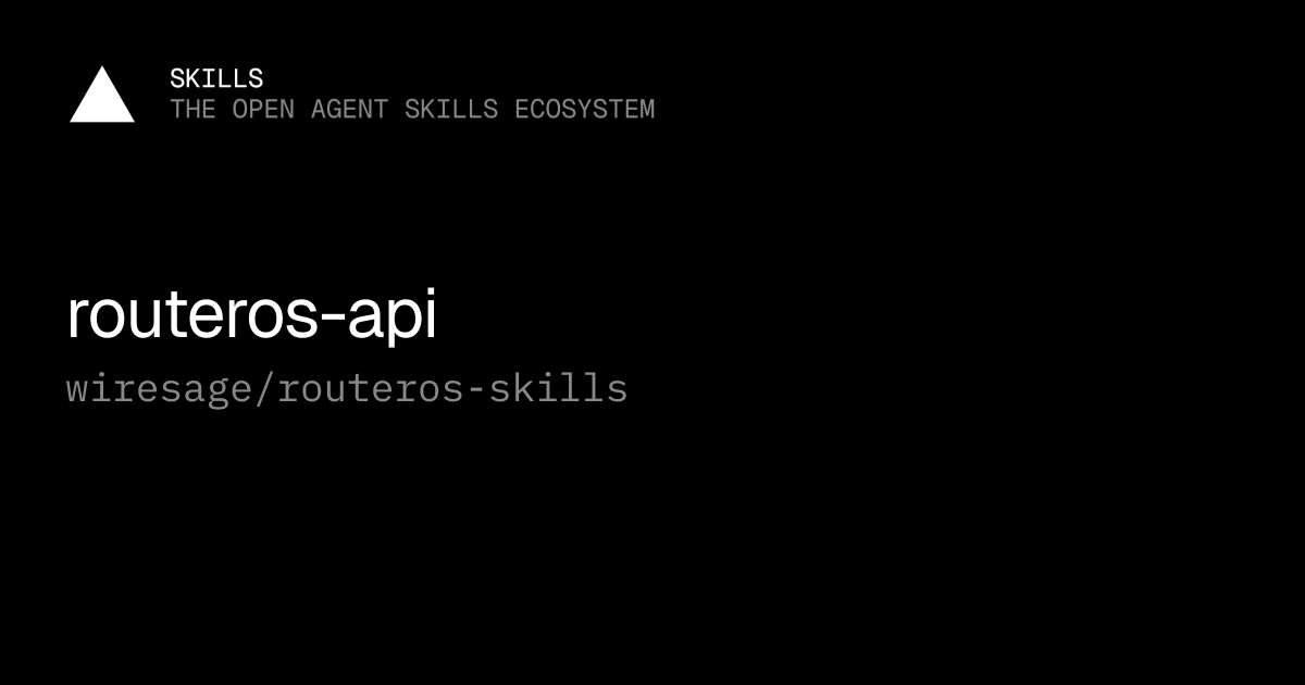 routeros-api — wiresage/routeros-skills