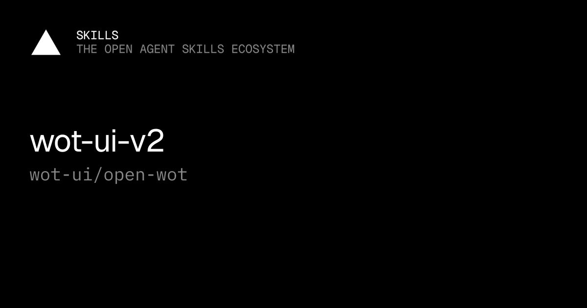 wot-ui-v2 — wot-ui/open-wot