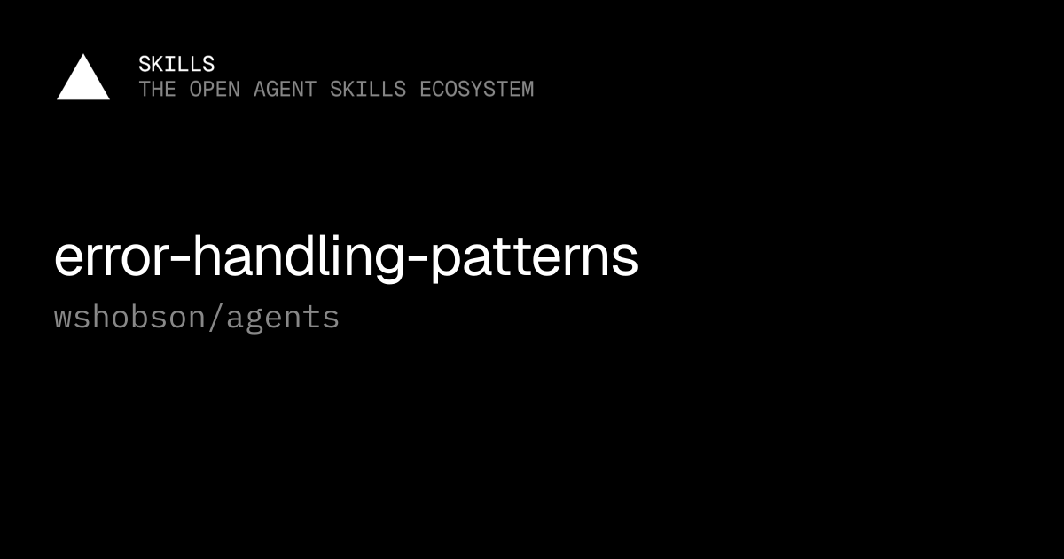 error-handling-patterns — wshobson/agents