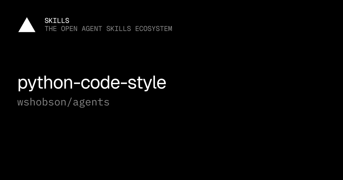 python-code-style — wshobson/agents