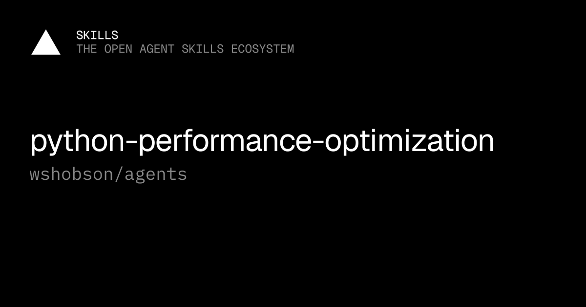 python-performance-optimization — wshobson/agents